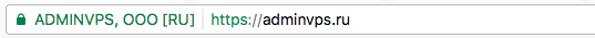 Адресная строка в браузере с сайтом с SSL