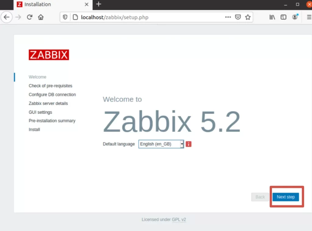 Страница Заббикс в браузере