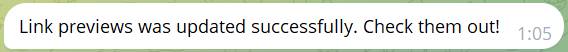 Бот @WebpageBot сообщает, что превью ссылки обновлено