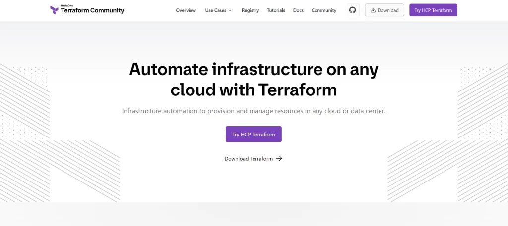 Главная страница сайта Terraform