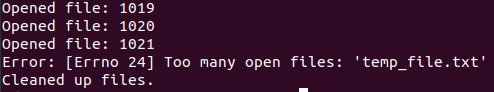 Ошибка Too many open files в терминале
