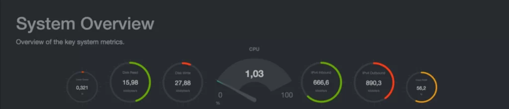 Интерфейс Netdata