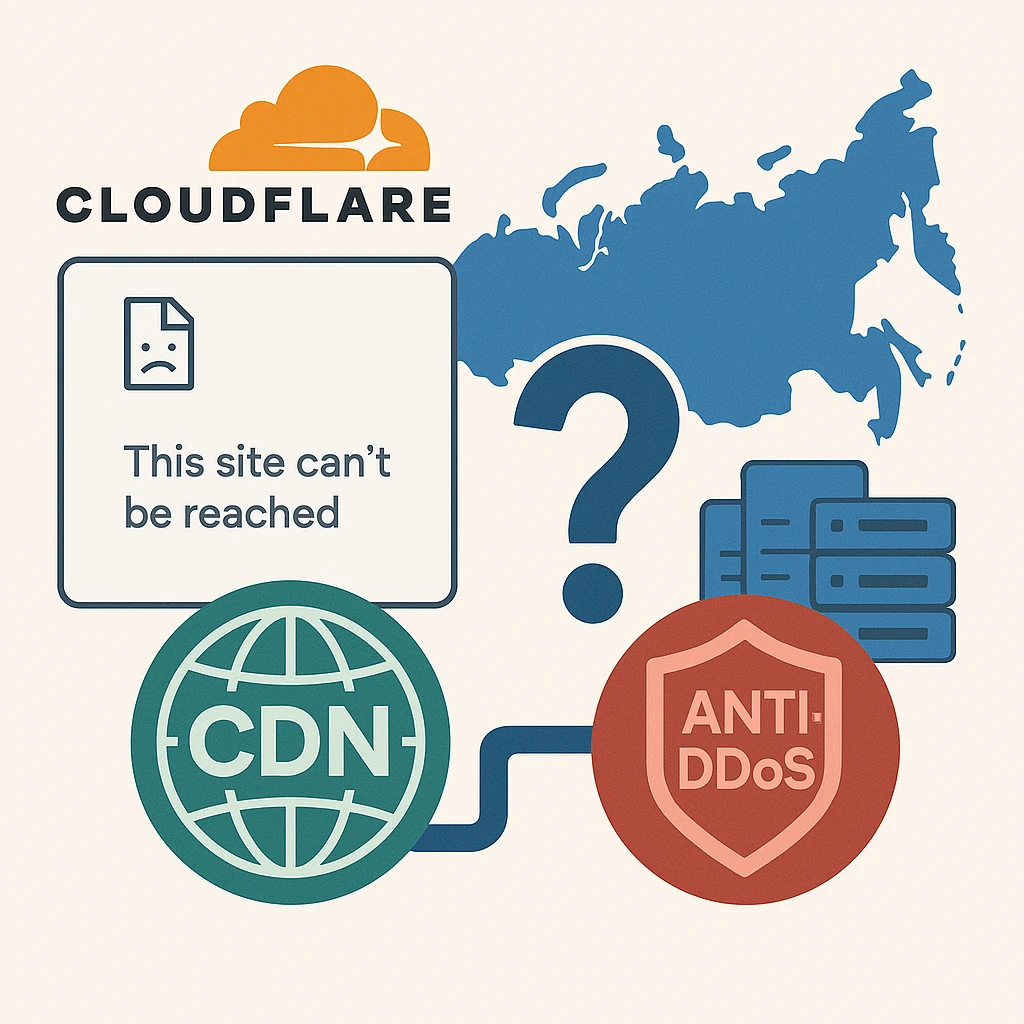 Сайты, размещённые за CDN-облаком Cloudflare, оказались недоступны