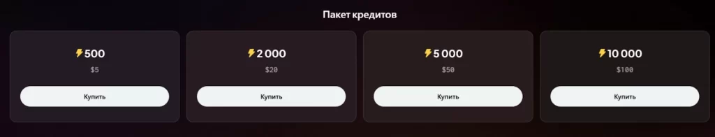 Стоимость кредитов PixVerse