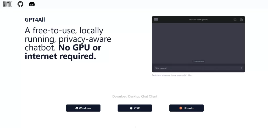 Официальный сайт нейросети GPT4All