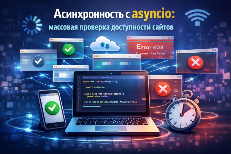 Асинхронность с asyncio: массовая проверка доступности сайтов